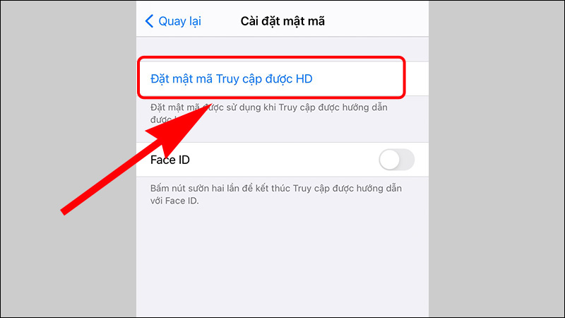 Chọn Đặt mật m&atilde; Truy cập được HD để chọn một mật khẩu